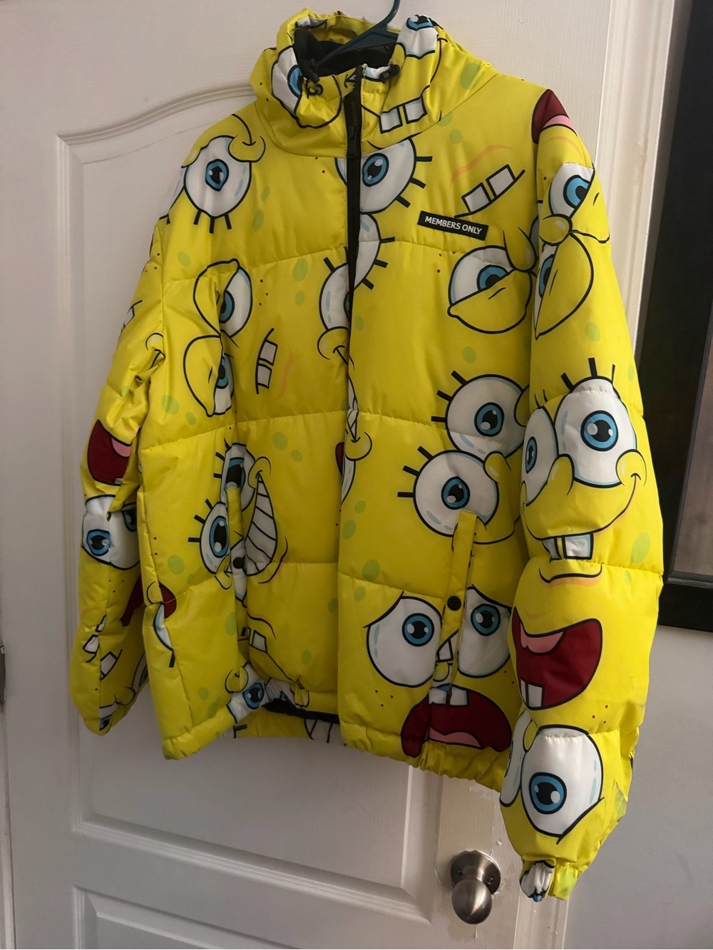 Members Only Kids Yellow SpongeBob Graphic Puffer Jacket